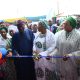 Tinubu with Governor Sanwo-Olu and others while unveiling the Lagos Industrial Leather Hub