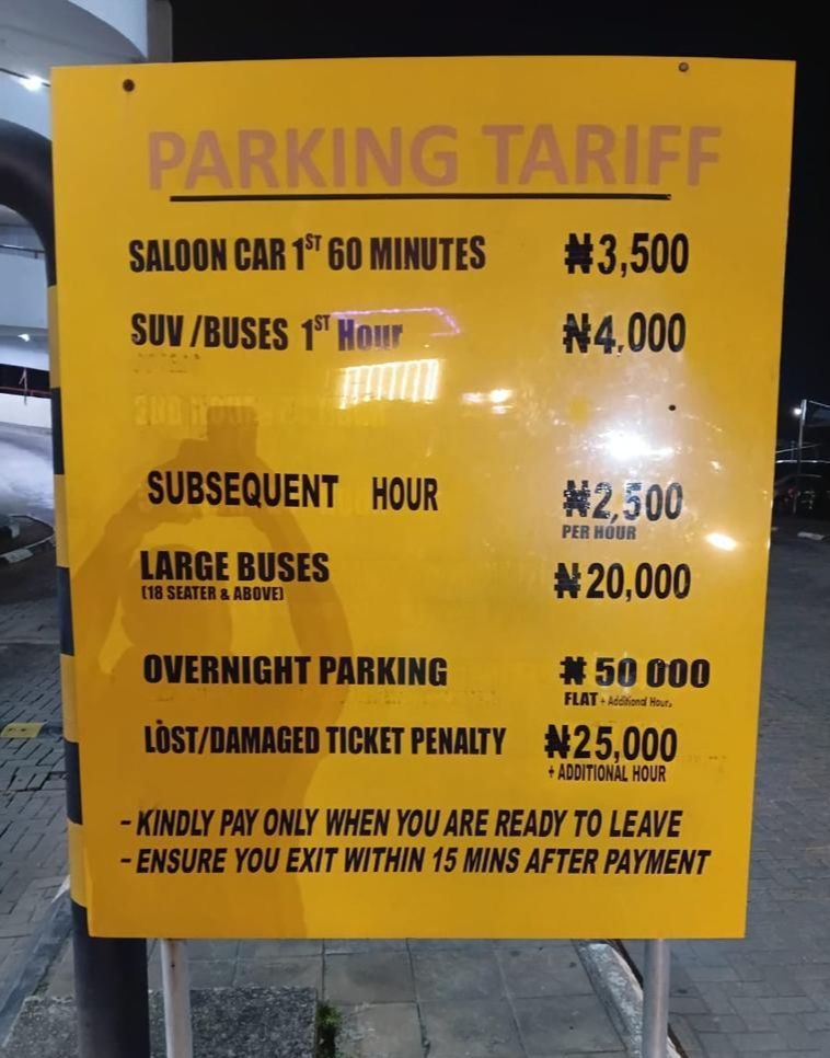 MM2 parking tarrif